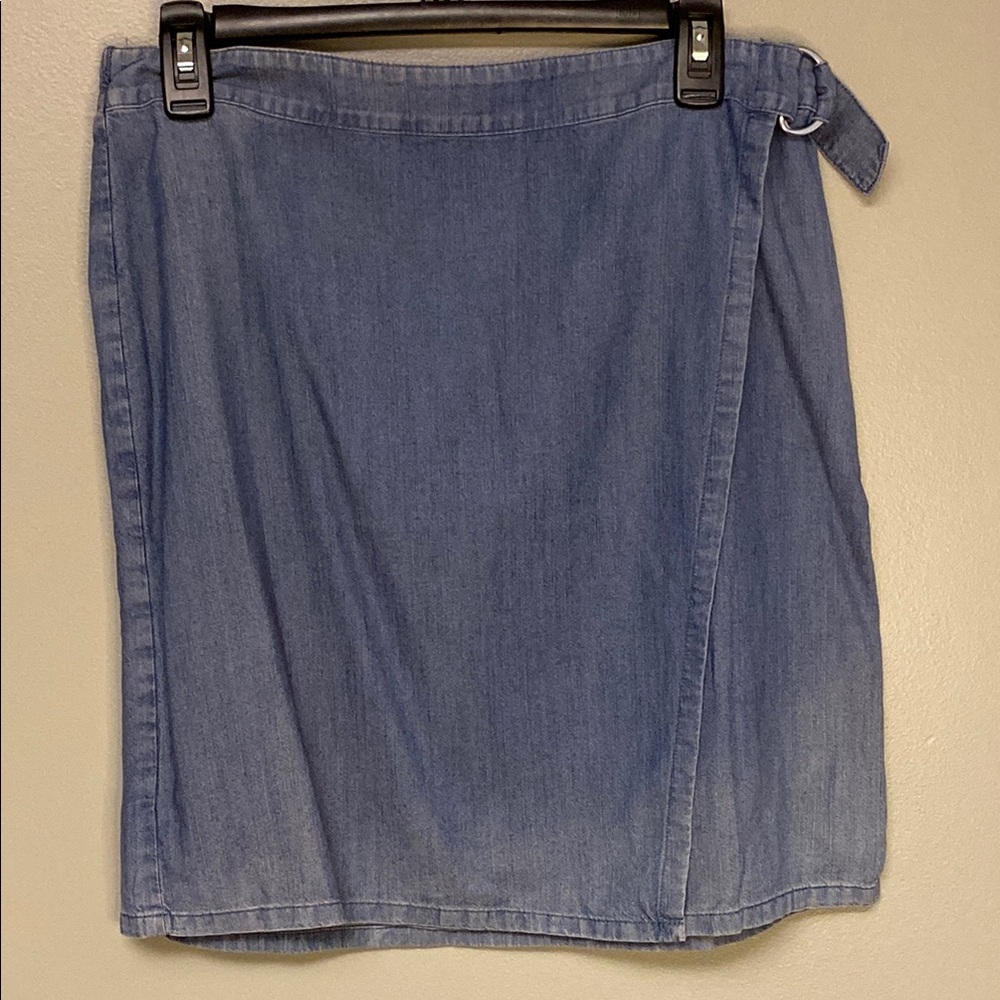 NWT J.Jill Blue Wrap Mini Skirt – Size S – Casual & Lightweight
